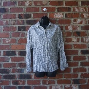 Liz Claiborne Navy and White Blouse